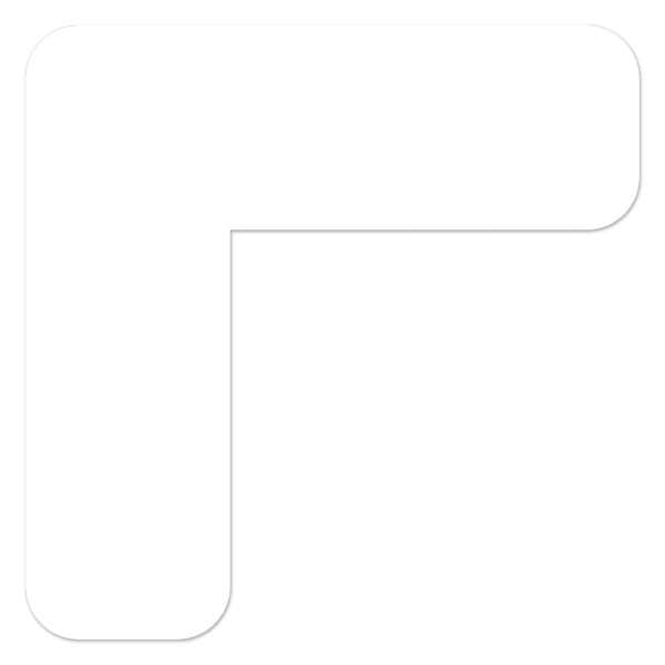 Ergomat DuraStripe Xtreme 4inx4inx2in 90 degrees Angle Rounded Corners White, 60PK - DSX-CR2-W-KIT