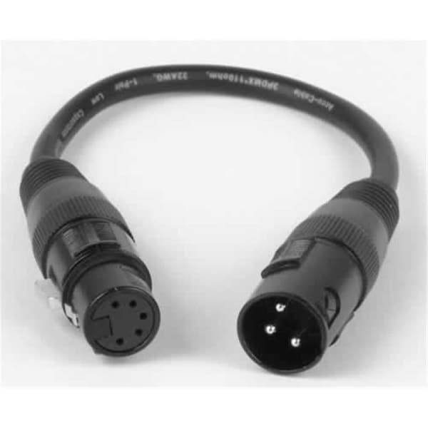 Accu Cable 3 Pin Male XLR to 5 Pin Female XLR Turnaround - AC3PM5PFM