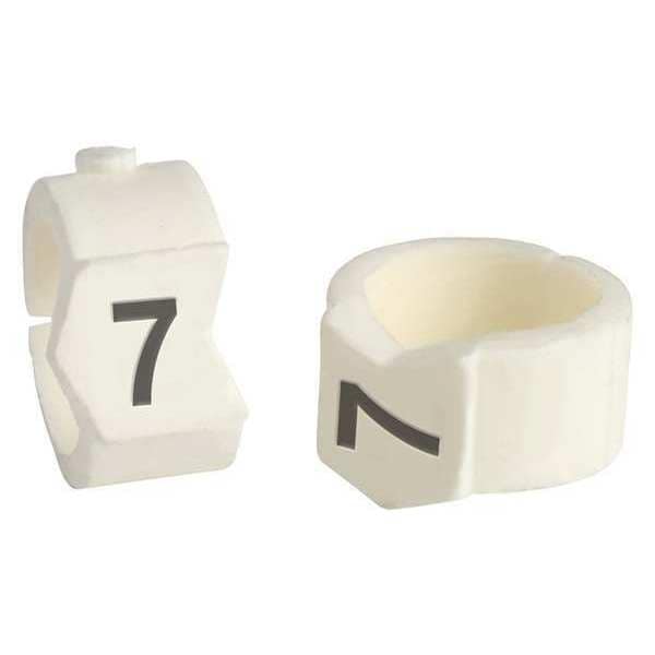 Brady Clip Sleeve Wire Mrkrs, 7, Blk/Wht, PK50, SCN36-7 - SCN36-7