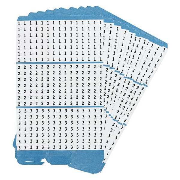 Brady Porta-Pack Wire Markers, 1-3, Blk/Wht, PK10 - PWM-1-3