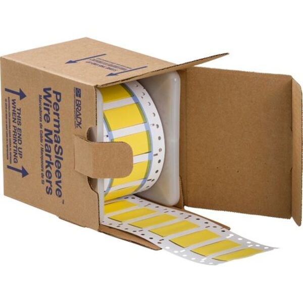 Brady Write On Yellow Wire Marker Sleeves, PermaSleeve(R) Polyolefin, 3PS-500-2-YL-S - 3PS-500-2-YL-S