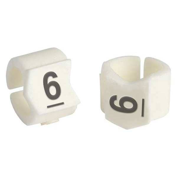Brady Clip Sleeve Wire Mrkrs, 6, Blk/Wht, PK50, SCN23-6 - SCN23-6