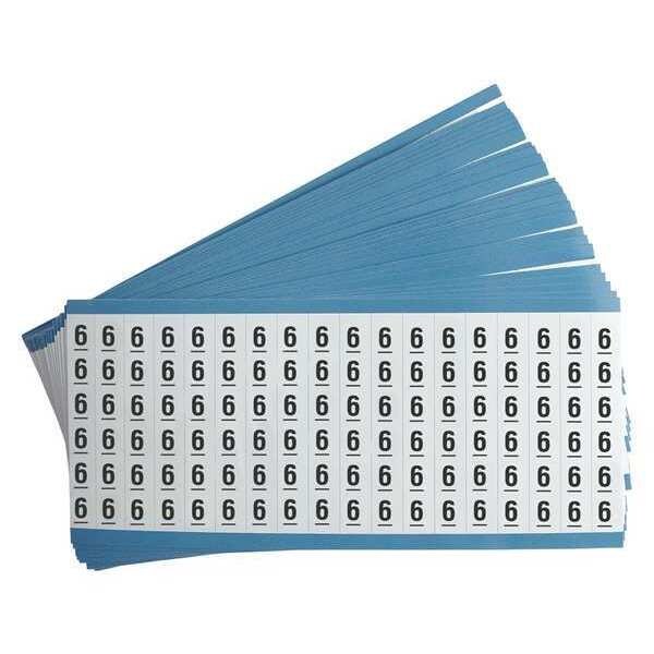 Brady Wire Markers, Legend 6, Black/White, PK25, CAB-6-PK - CAB-6-PK