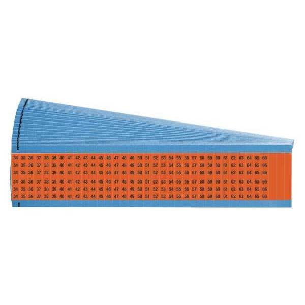 Brady Wire Markers, Legend 34-66, Blk/Org, PK25 - WM-34-66-OR-PK
