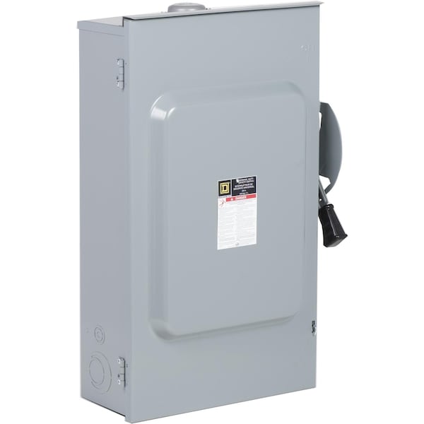 Interruptor de seguridad Square D, deber general, fusible, 200A, 120/240VCA, 2 polos, 60HP, neutro sólido, NEMA 3R con disposición de buje atornillable - CD224NRB
