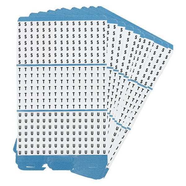 Brady Porta-Pack Wire Mkrs, S, T, U, Blk/Wht, PK10 - PWM-S-U