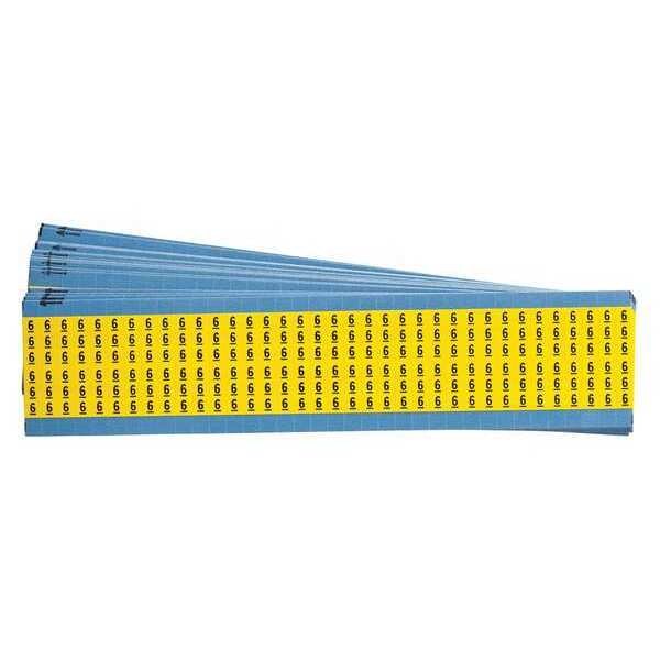 Brady Wire Markers, Legend 6, Black/Yellow, PK25 - WM-6-YL-PK