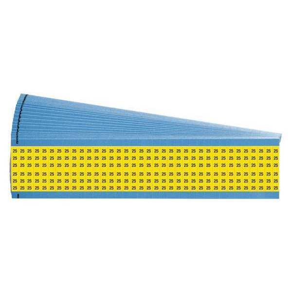 Brady Wire Markers, Legend 25, Black/Yellow, PK25 - WM-25-YL-PK