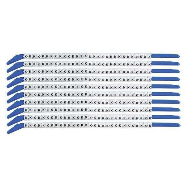 Brady Clip Sleeve Wire Mrkrs, K, Blk/Wht, PK10 - SCN13-K