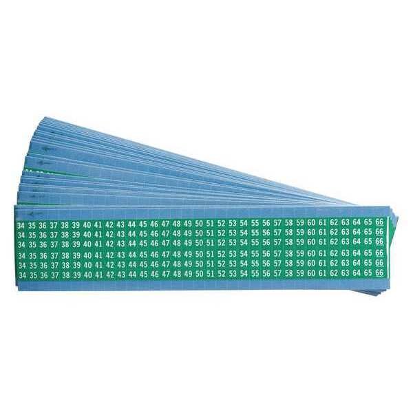 Brady Wire Markers, Legend 34-66, Wht/Grn, PK25 - WM-34-66-GR-PK