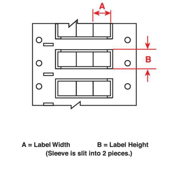 Brady 43/64" x 1-15/64" Black Wire Sleeve, 2HX-1000-2-BK-3 - 2HX-1000-2-BK-3