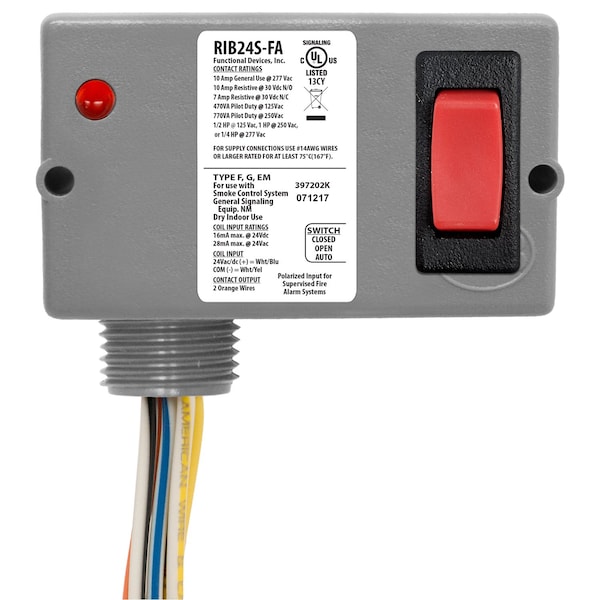 Relevador Sellado 10A SPST-NC 24Vac/dc + Anulación; Polarizado - RIB24S-FA-NC