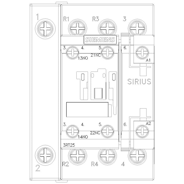 Contacto magnético IEC de Siemens, 4 polos, 24 V CA, 25 A, Reversión: No - 3RT25261AC20