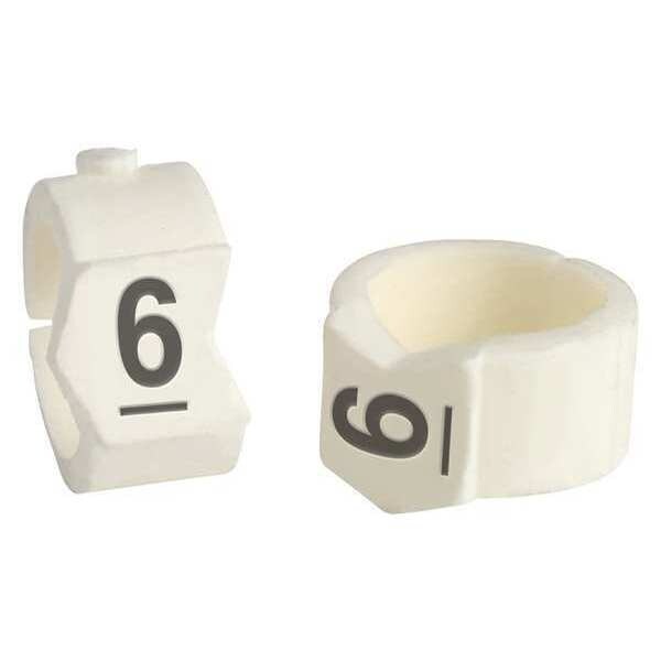 Brady Clip Sleeve Wire Mrkrs, 6, Blk/Wht, PK50, SCN36-6 - SCN36-6