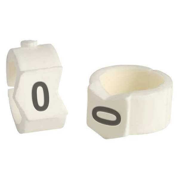 Brady Clip Sleeve Wire Mrkrs, 0, Blk/Wht, PK50, SCN36-0 - SCN36-0