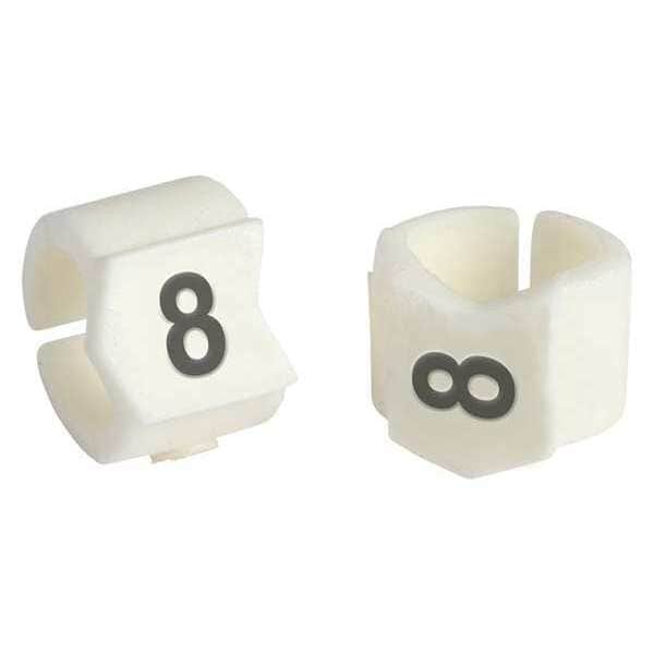 Brady Clip Sleeve Wire Mrkrs, 8, Blk/Wht, PK50 - SCN23-8
