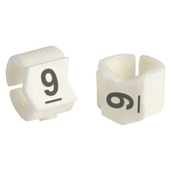 Brady Clip Sleeve Wire Mrkrs, 9, Blk/Wht, PK50, SCN23-9 - SCN23-9