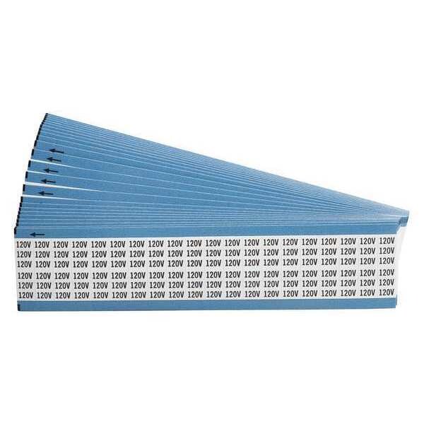 Brady Wire Markers, Legend 120V, Blk/Wht, PK25 - WM-120V-PK