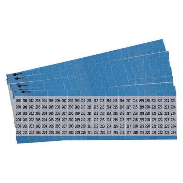 Brady Wire Markers, Legend 200-224, Blk/Sil, PK25 - AF-200-224-PK