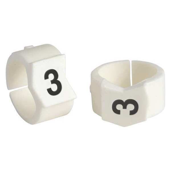 Brady Clip Sleeve Wire Mrkrs, 3, Blk/Wht, PK50, SCN45-3 - SCN45-3