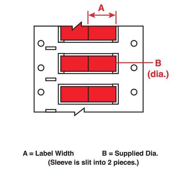 Brady 1" x 3/16" Red Wire Marking Sleeves, PS-094-2-RD-2 - PS-094-2-RD-2
