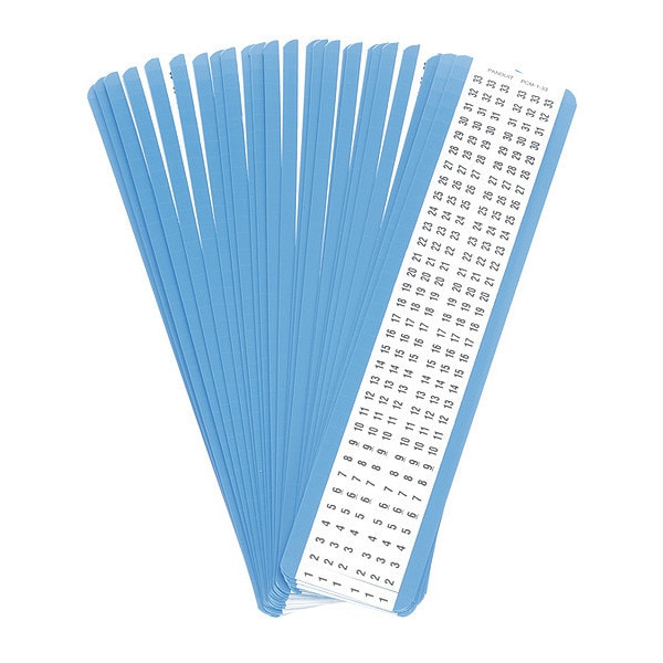 Panduit Wire Marker Card, .27" x 1.5", 1-33, PK25 - PCM-1-33