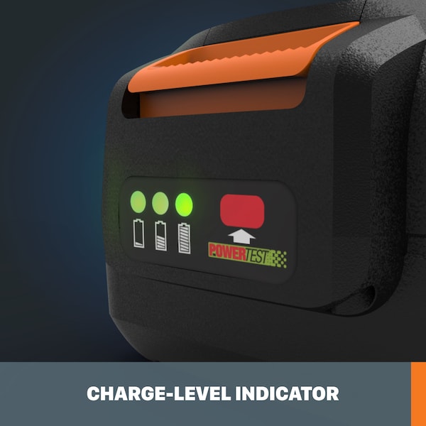Worx 20V MAX Lithium-Ion Power Share PRO High Capacity Battery with Indicator, 5.0 ah - WA3571