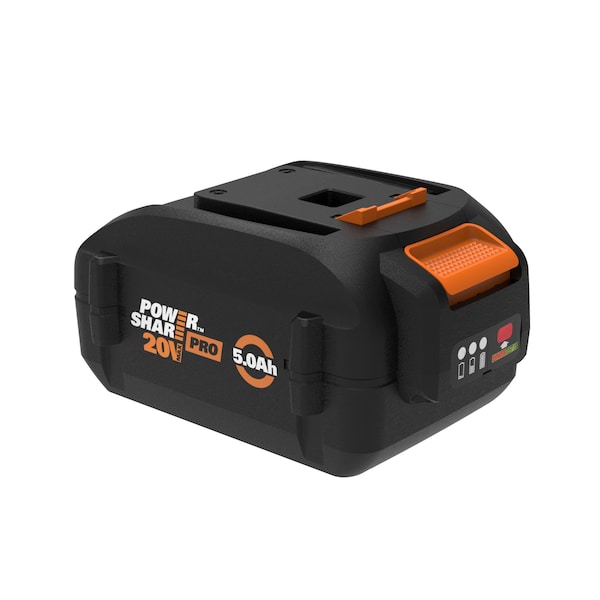 Worx 20V MAX Lithium-Ion Power Share PRO High Capacity Battery with Indicator, 5.0 ah - WA3571