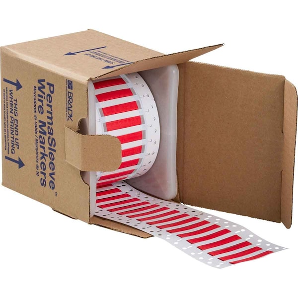 Brady PermaSleeve Low Smoke Zero Halogen Wire Marking Sleeves, Red, 0.187 in. Dia x 1 in. W - 2LSZH-187-2-RD-2