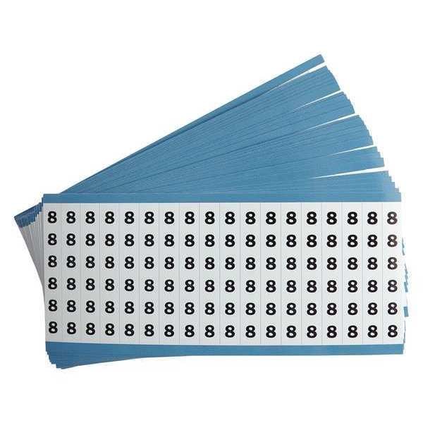 Brady Wire Markers, Legend 8, Black/White, PK25, CAB-8-PK - CAB-8-PK