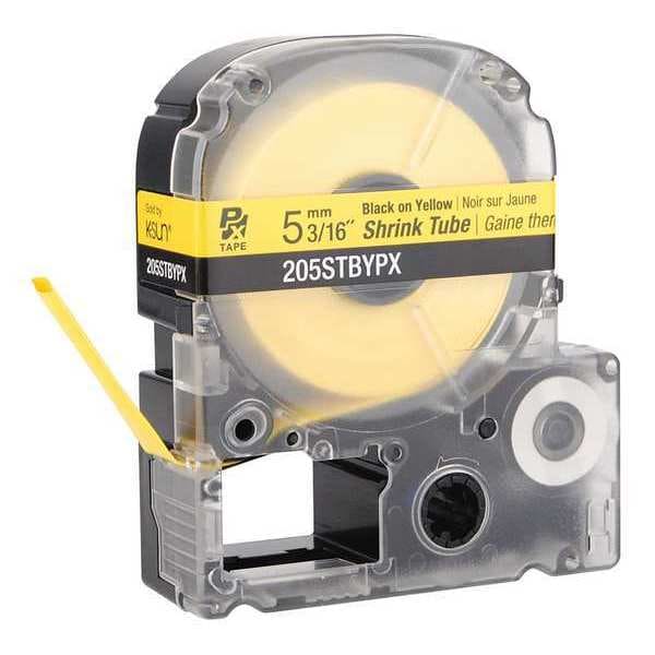 Epson Heat Shrink Tube, Black on Ylw, 0.187inW - 205STBYPX