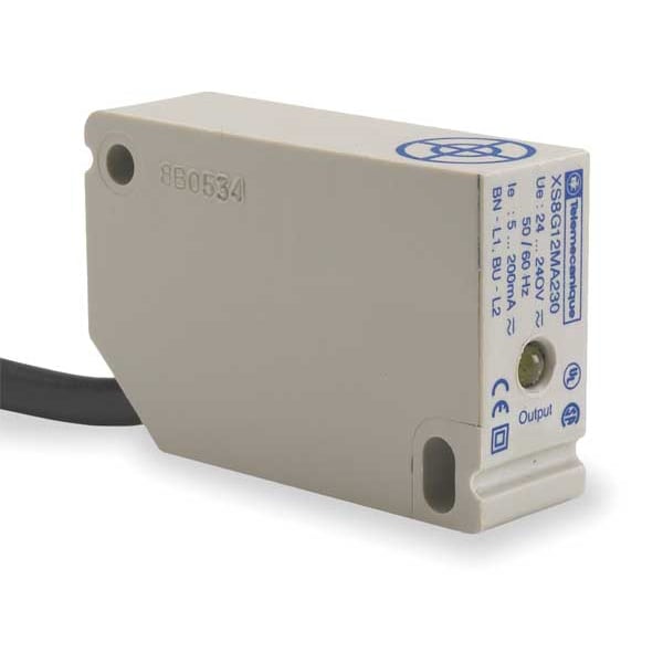 Sensor de proximidad rectangular Telemecanique Sensors, 2 cables, Normalmente Abierto (NO), sin blindaje - XS8G12MA230
