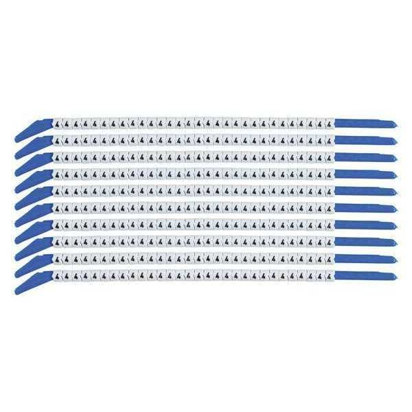 Brady Clip Sleeve Wire Mrkrs, 4, Blk/Wht, PK10, SCN13-4 - SCN13-4