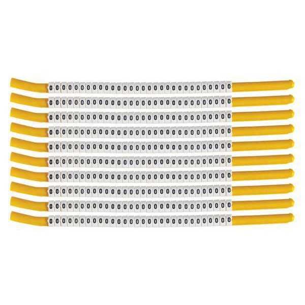 Brady Clip Sleeve Wire Mrkrs, 0, Blk/Wht, PK10, SCN18-0 - SCN18-0