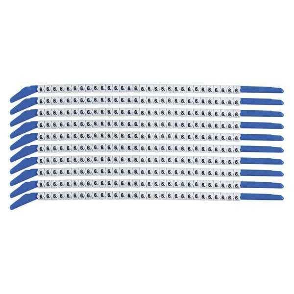 Brady Clip Sleeve Wire Mrkrs, 6, Blk/Wht, PK10, SCN13-6 - SCN13-6