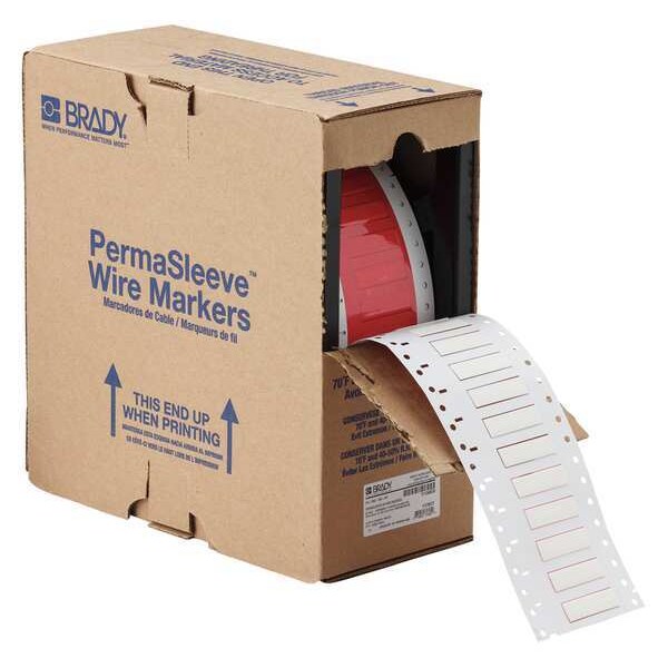 Brady 1-1/2" x 29/64", Wire Marker, Wire Sleeve, Write On Legend, White - HX-250-150-WT