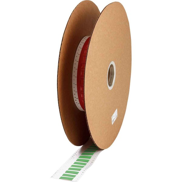 Brady PermaSleeve HX Heat Shrink Double Sided Wire Marking Sleeves, 0.5 in. x 1 in. W, Green, Roll of 5000 - 2HX-500-2-GR-J-2