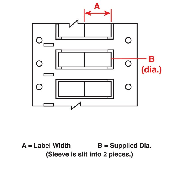 Brady PermaSleeve Low Smoke Zero Halogen Wire Marking Sleeves, Roll of 100 Each, 2 in. Dia x 1 in. W - LSZH-2000-2-WT-S-2