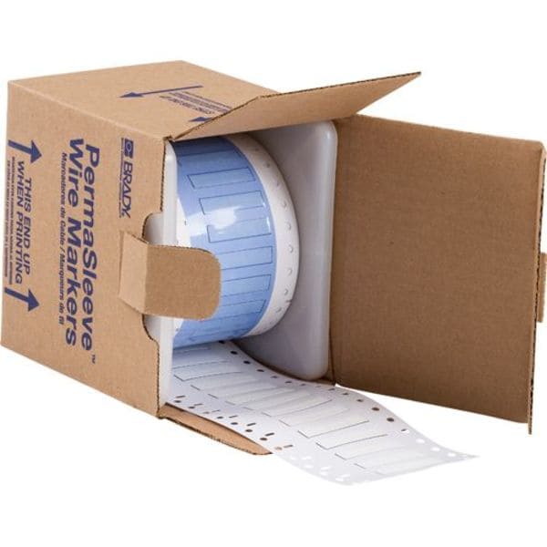 Brady 1-1/2" x 11/32", Wire Marker, Wire Sleeve, Write On Legend, White - PS-187-150-WT-S