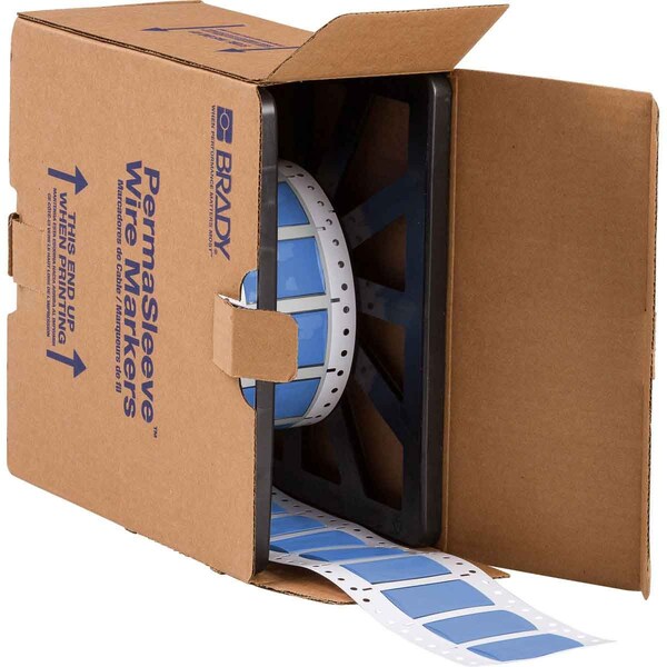 Brady PermaSleeve HX Heat Shrink Double Sided Wire Marking Sleeves, Blue, 0.75 in. Dia x 0.5 in. W - 2HX-750-2-BL-4