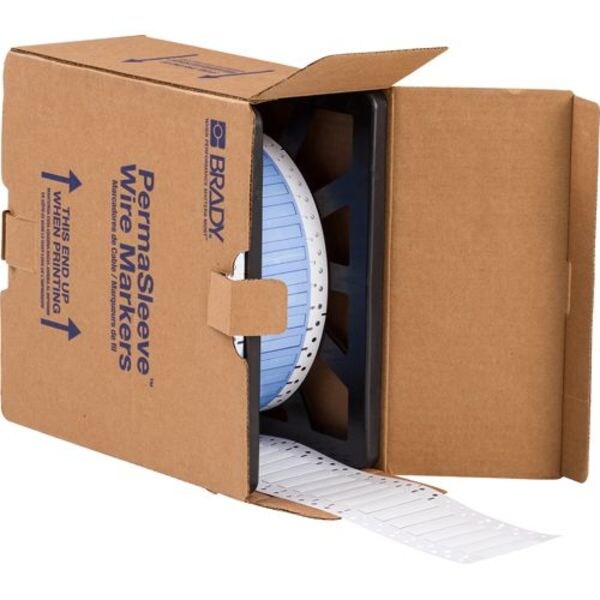 Brady 1" x 11/32" Wire Marker, Wire Sleeve, Write On Legend, White, PS-187-2-WT-2 - PS-187-2-WT-2