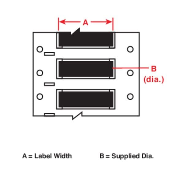 Brady 2" x 55/64" Black Wire Marker Sleeves, PermaSleeve(R) - B33D-500-2-344BK