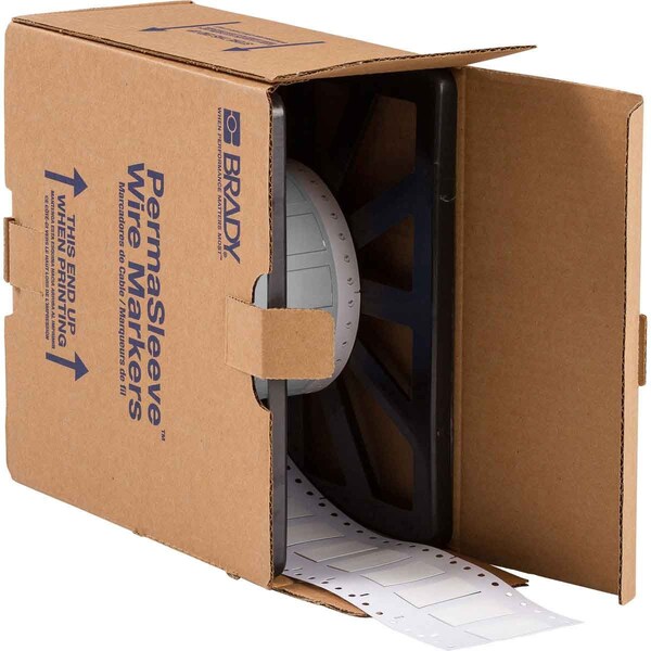 Brady PermaSleeve HX Heat Shrink Double Sided Wire Marking Sleeves, 0.5 in. Dia x 2.3 in. W, White - 2HX-500-2.3-WT