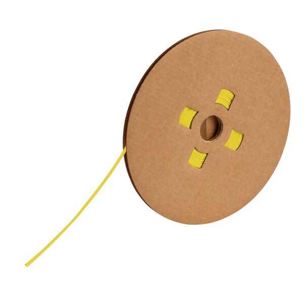 Brady 3 in. Core PermaSleeve HX Heat Shrink Wire Marking Sleeves, 0.125 in. Dia x 225' L, Yellow - HX-C-125-YL-J