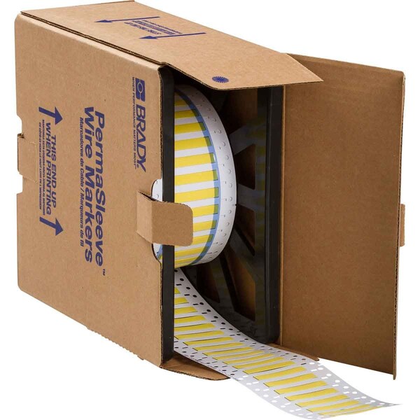 Brady BSP45 Series PermaSleeve Heat Shrink Polyolefin Wire Marking Sleeves, 0.187 in. Dia x 2 in. W, Yellow - SA-3PS-187-2-YL