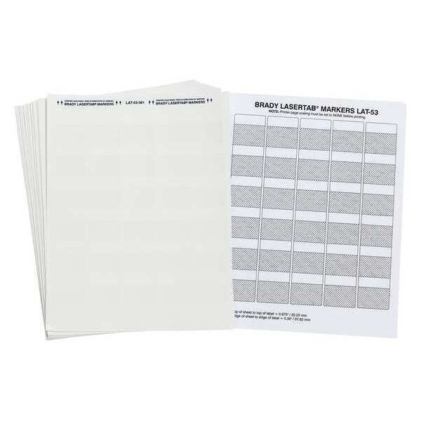 Brady Write On Laminating Wire and Cable Markers, White on Translucent, LAT-53-361-1 - LAT-53-361-1