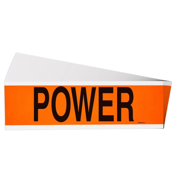 Brady Power Conduit and Voltage Lbls 2.25 in H x 9 in W BK on OR 25/PK - 152342