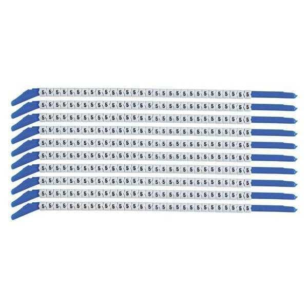Brady Clip Sleeve Wire Mrkrs, 5, Blk/Wht, PK10, SCN13-5 - SCN13-5