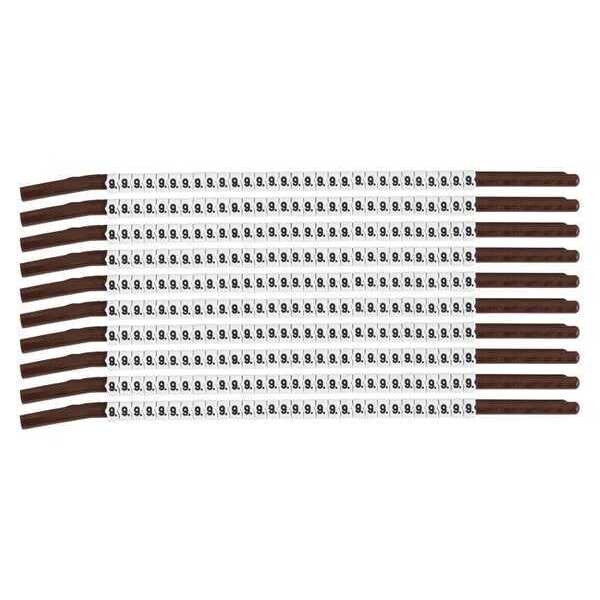 Brady Clip Sleeve Wire Mrkrs, 9, Blk/Wht, PK10, SCN15-9 - SCN15-9