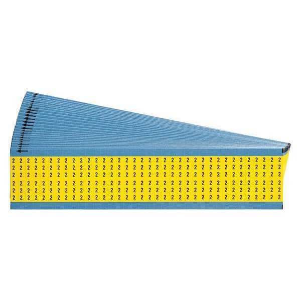 Brady Wire Markers, Legend 2, Black/Yellow, PK25 - WM-2-YL-PK